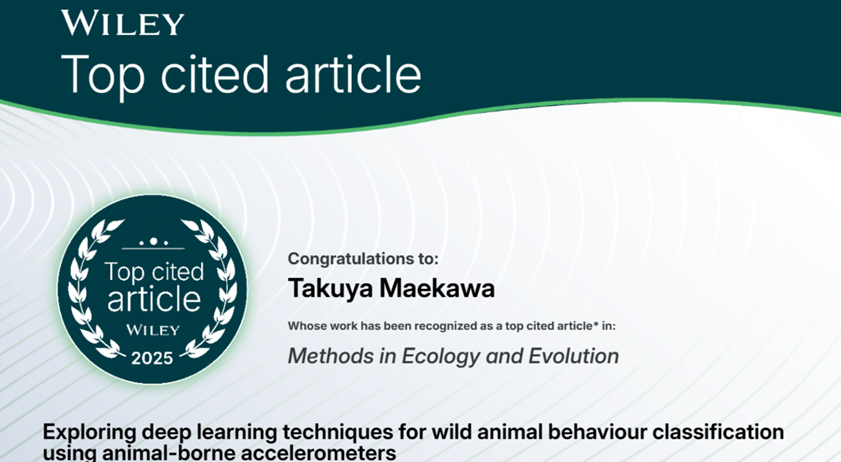 Methods in Ecology and Evolutionにて最も引用された論文に選定
